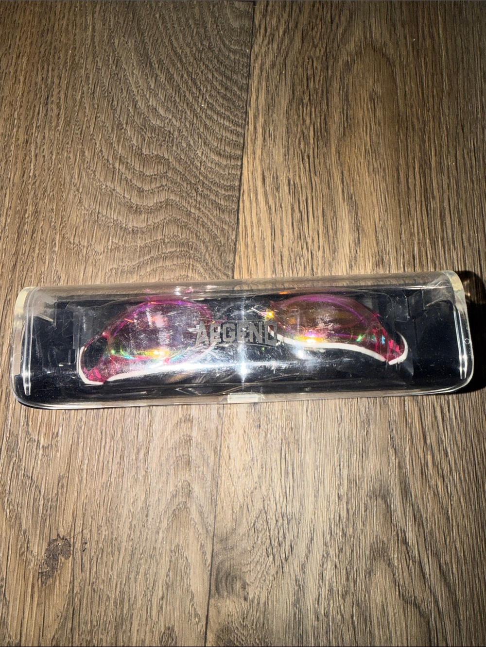 Pink Mirrored Swim Goggles with Clear Travel Case